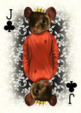 Ladda upp bild till gallerivisning, "Jack of Clubs" – Digital konst av Råttan Pipette som Klöver Knekt. Del av Deck of Cards-serien av Denize Artuñedo Engblom.