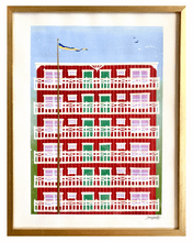 Ladda upp bild till gallerivisning, Originalmålning i blandteknik: "Loftgång med vita knutar" av Denize Artuñedo Engblom – en visuell kommentar till det segregerade svenska samhället.