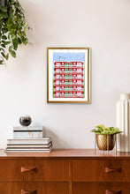 Ladda upp bild till gallerivisning, LOFTGÅNG MED VITA KNUTAR - 33 x 25,5 cm.