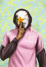 Ladda upp bild till gallerivisning, INCOGNITO - Digital konst med Fiskmåsen Mozart i förklädnad – ett verk om att försöka passa in. Finns som poster och Fine Art-print. Av DenART.