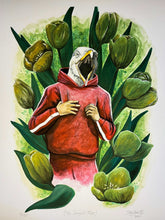 Ladda upp bild till gallerivisning, THE SEAGULL: TULIPS - Fiskmåsen Mozart med tulpaner – Fine Art-print från min blomserie i kontrasterande färger. Av Denize Artuñedo Engblom.