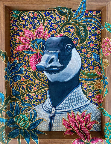 GÅSEN I LOTUS - 26,5 x 20,5 cm.