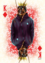 Ladda upp bild till gallerivisning, KING OF DIAMONDS - Digital konst av karaktären kackerlackan Hamilton som Ruter Kung
